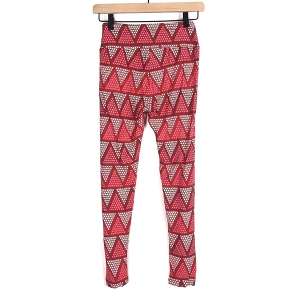 LULAROE Leggings Valentine’s Day Love XOXO Triangle OS One Size Red White Pink - Picture 4 of 9